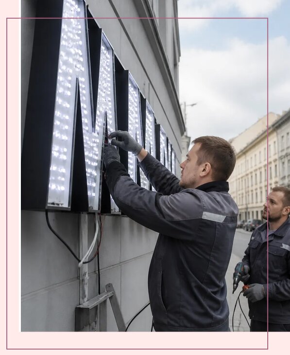 Изготовление и монтаж светодиодных LED вывесок в Костроме