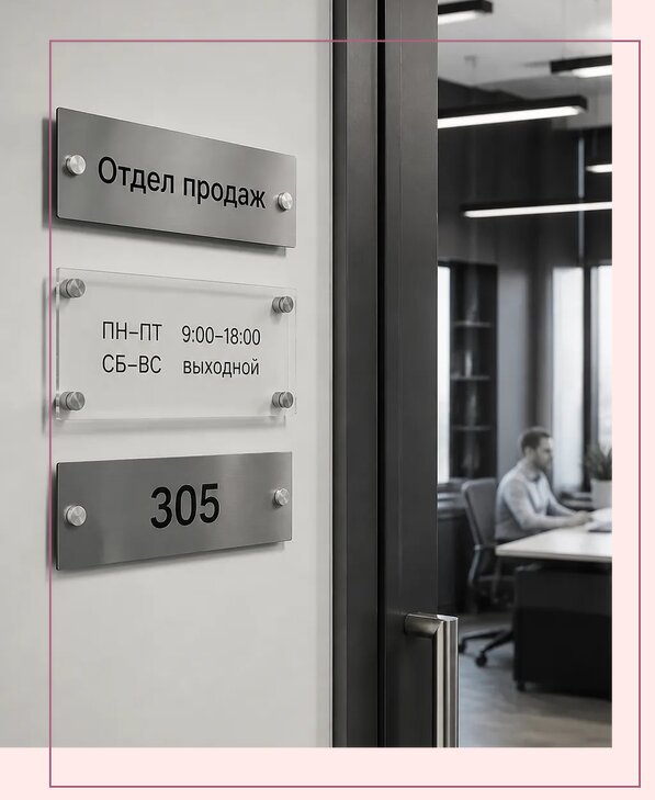 Офисные таблички на дверь в Костроме по цене от 5002 р. | Аванза-Кст