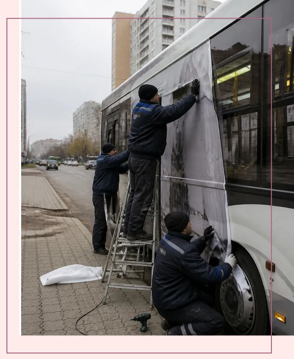Изготовление и монтаж рекламы на автобусах в Костроме